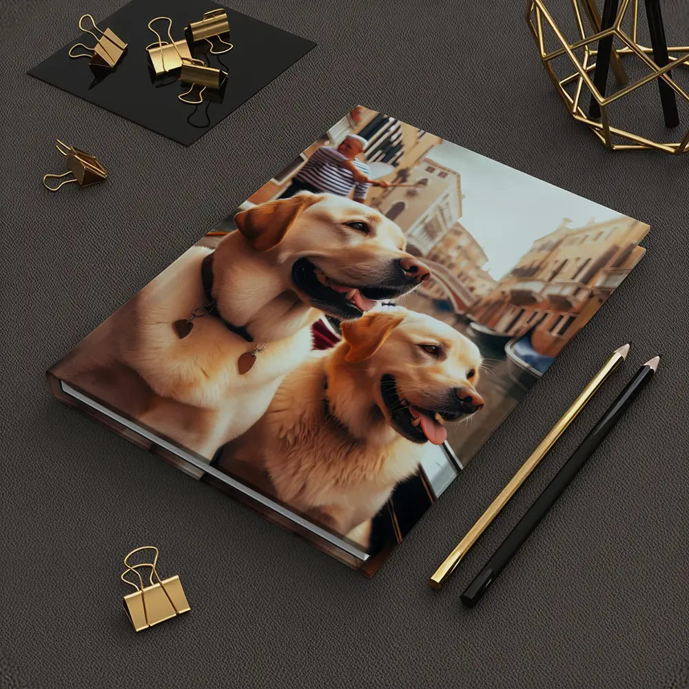 Labrador Retrievers Riding Gondola Venice Canal – Notebooks