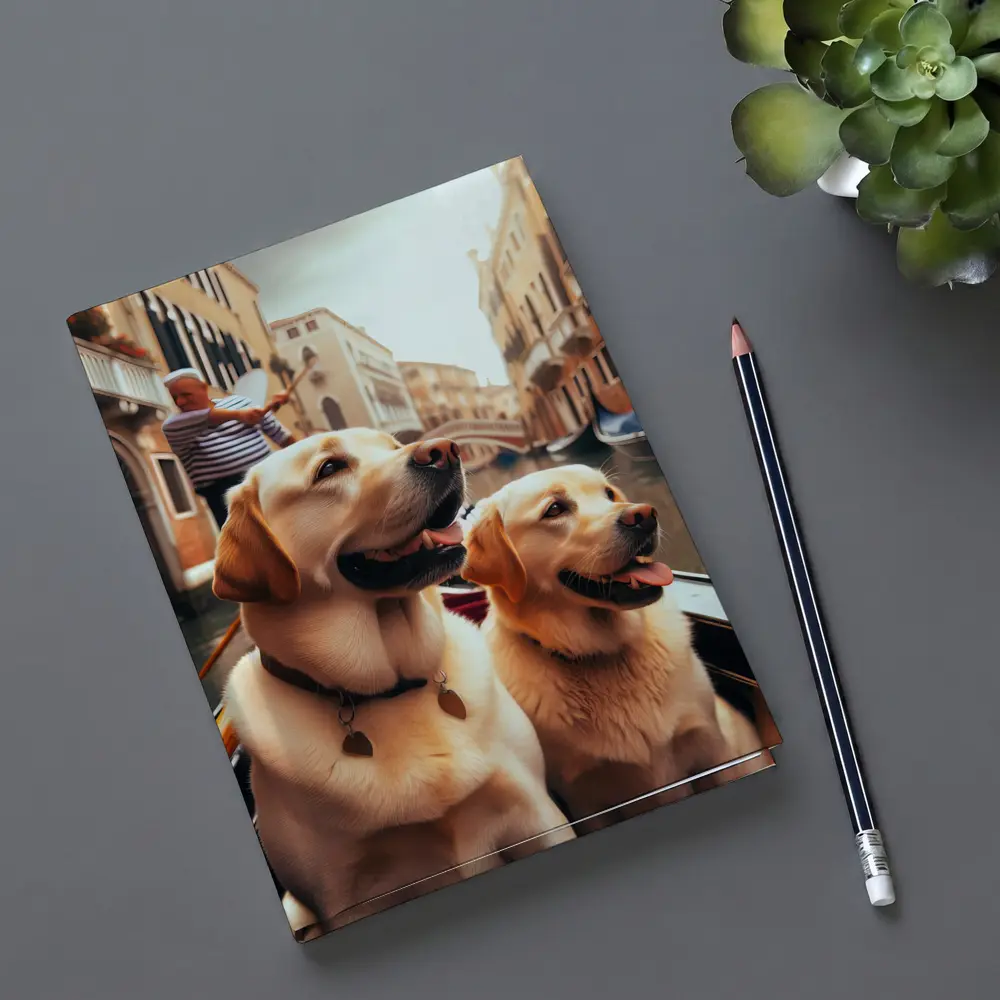 Labrador Retrievers Riding Gondola Venice Canal – Notebooks