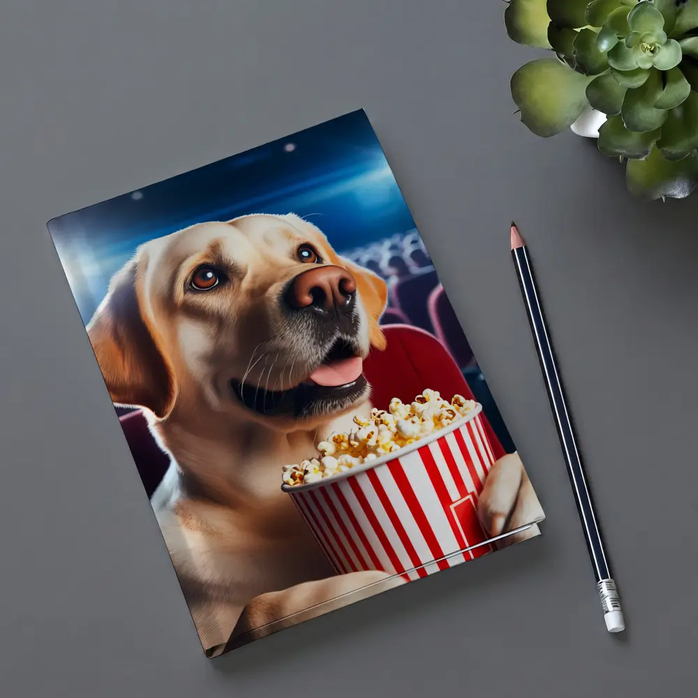 Labrador Retriever Watching Movie With Popcorn – Notebooks