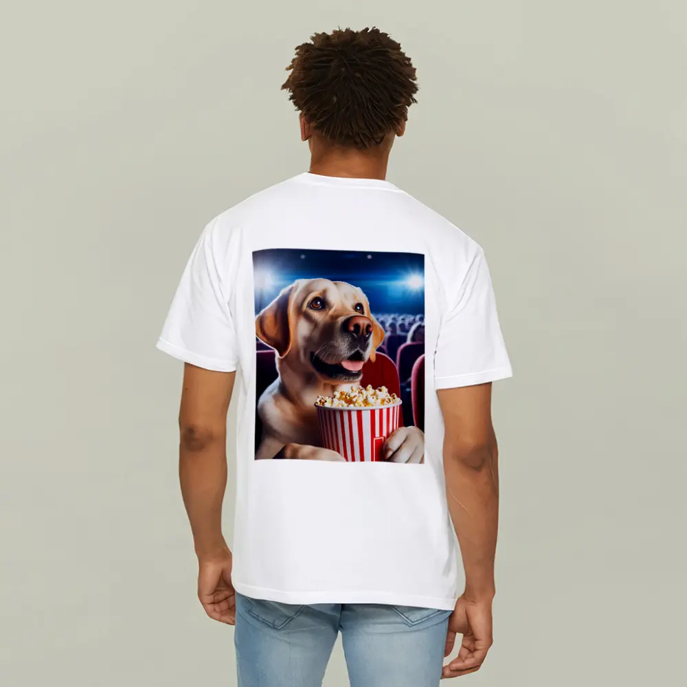 Labrador Retriever Watching Movie With Popcorn – T-Shirts