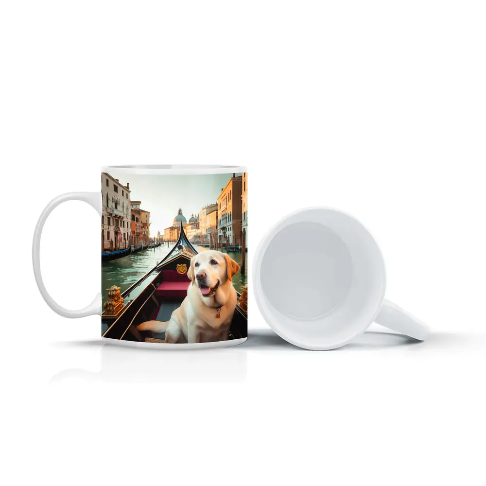 Labrador Retriever Riding Gondola Venice Canal – Mugs