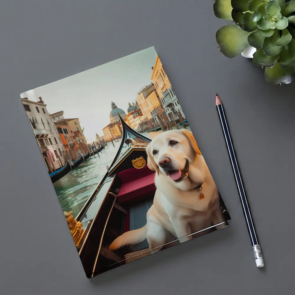 Labrador Retriever Riding Gondola Venice Canal – Notebooks