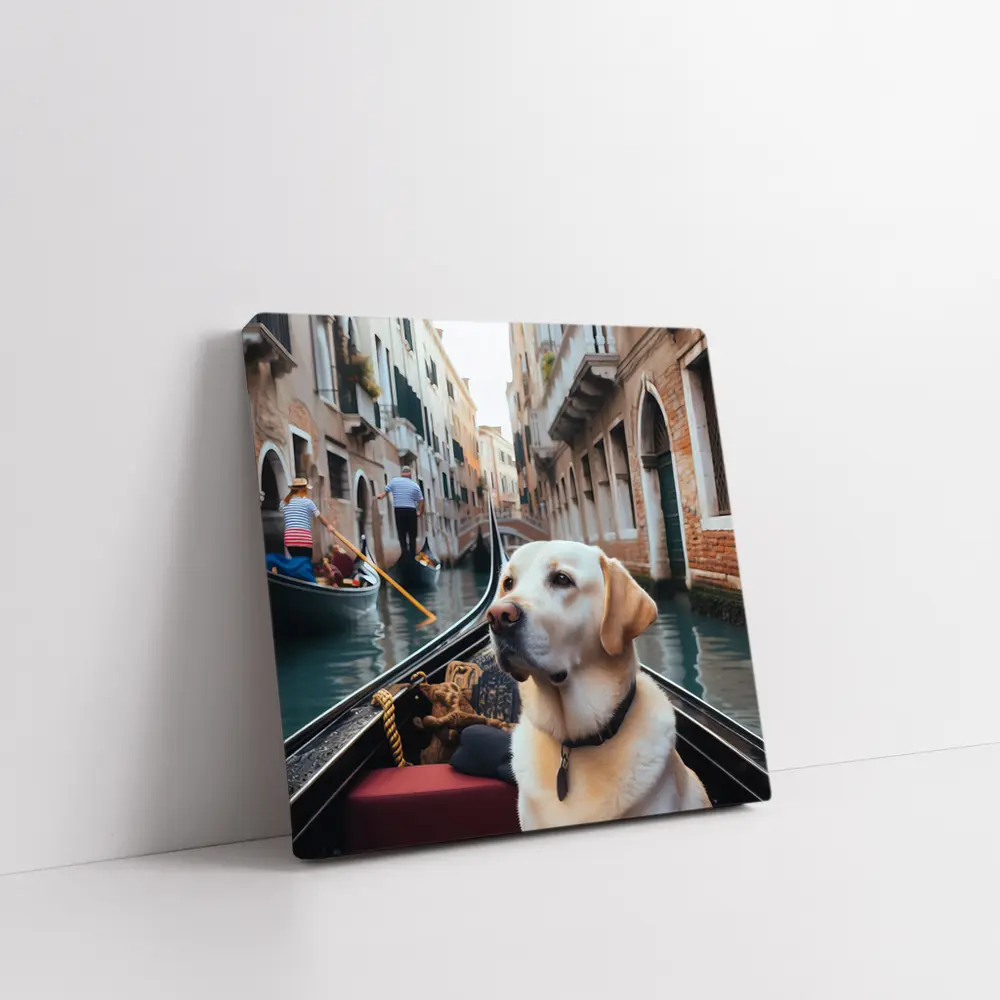 Labrador Retriever Riding Gondola Venice Canal – Wall Art