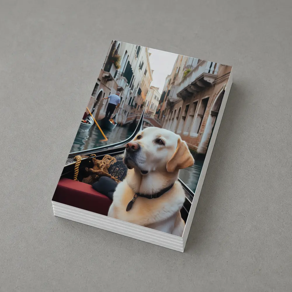 Labrador Retriever Riding Gondola Venice Canal – Postcards