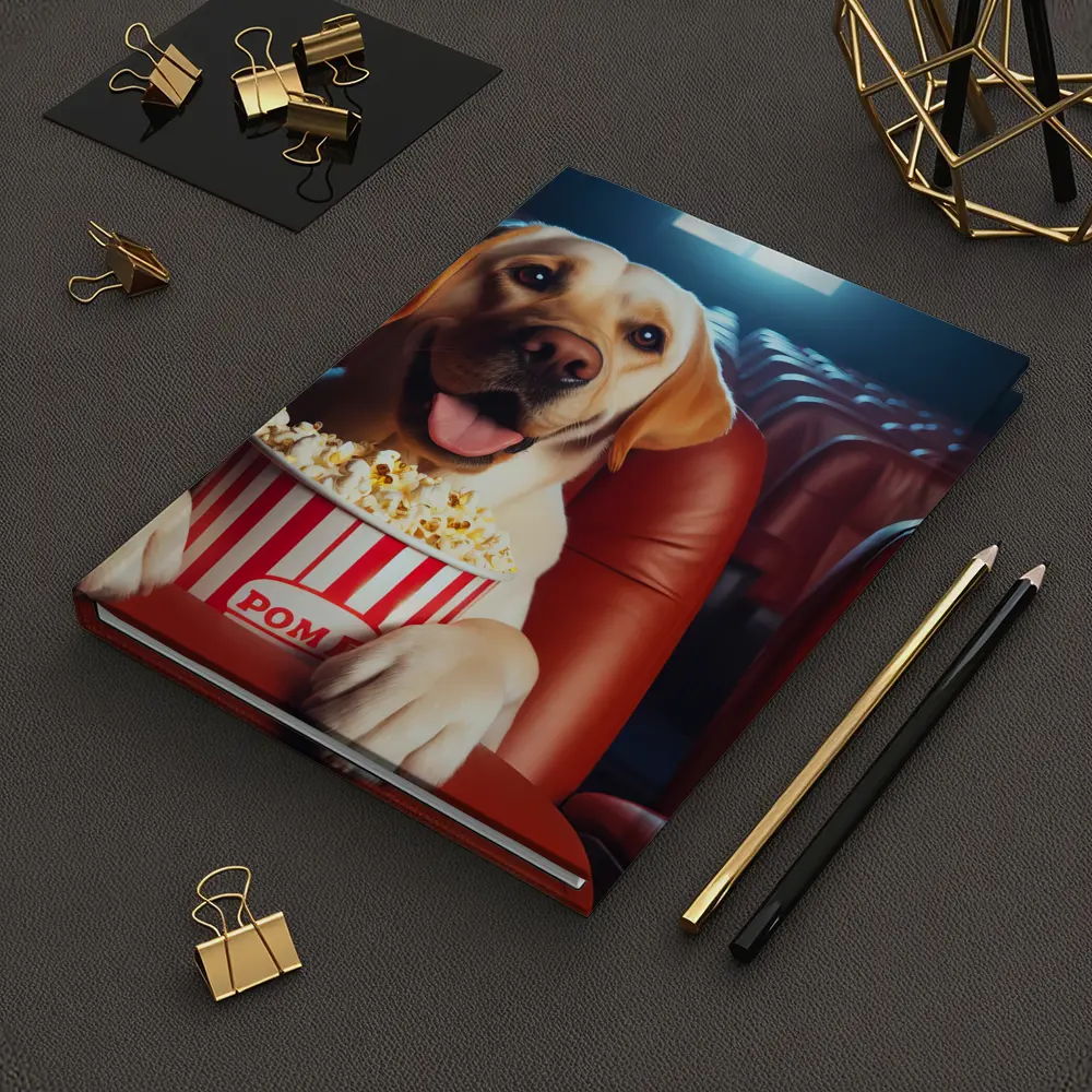 Labrador Retriever Watching Movie With Popcorn – Notebooks