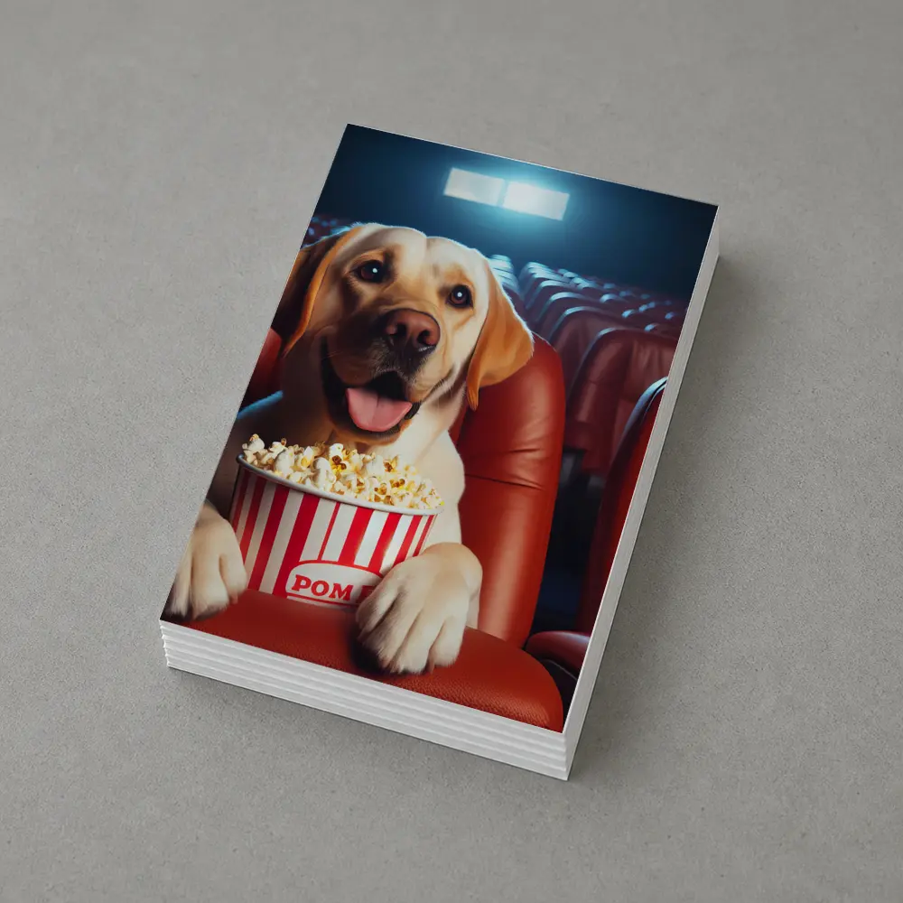 Labrador Retriever Watching Movie With Popcorn – Postcards