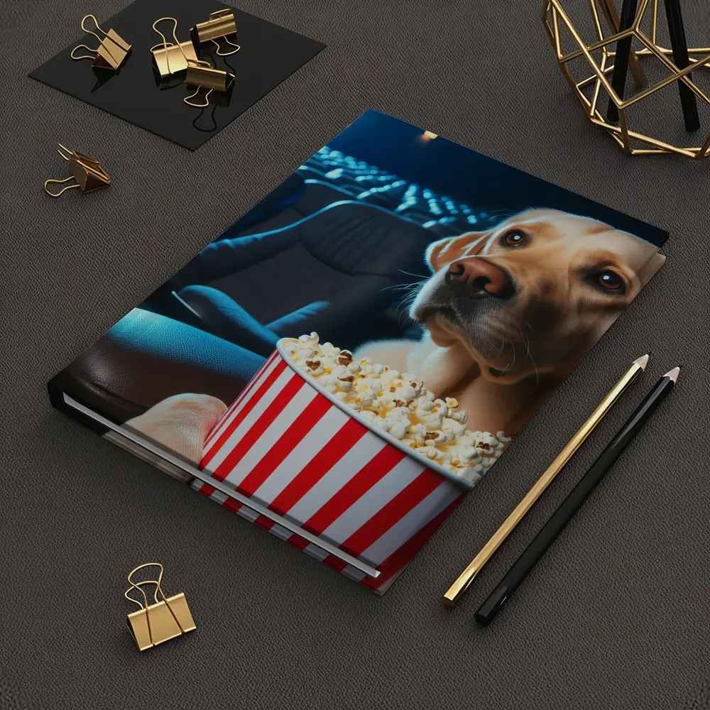 Labrador Retriever Watching Movie With Popcorn – Notebooks