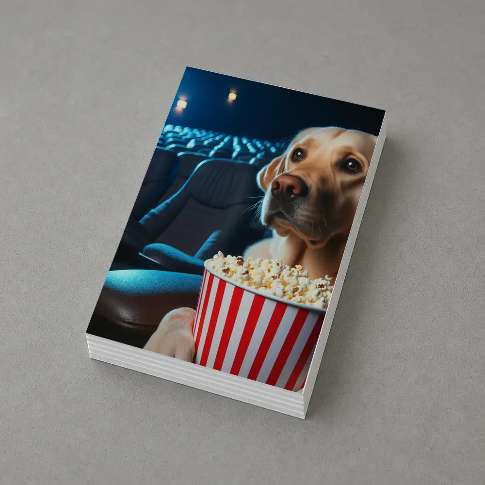 Labrador Retriever Watching Movie With Popcorn – Postcards