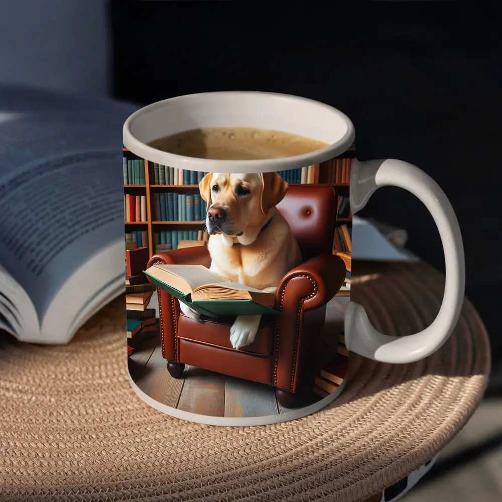 Labrador Retriever Reading Book Library Armchair – Mugs
