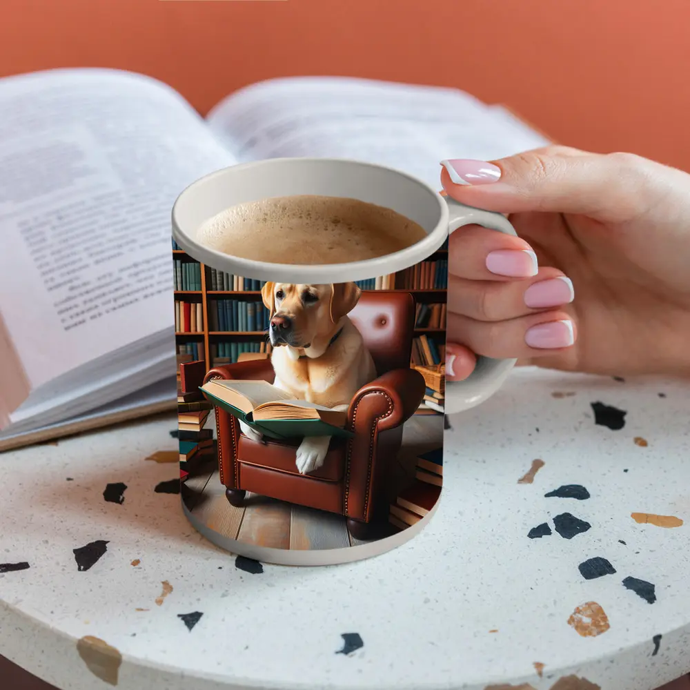 Labrador Retriever Reading Book Library Armchair – Mugs