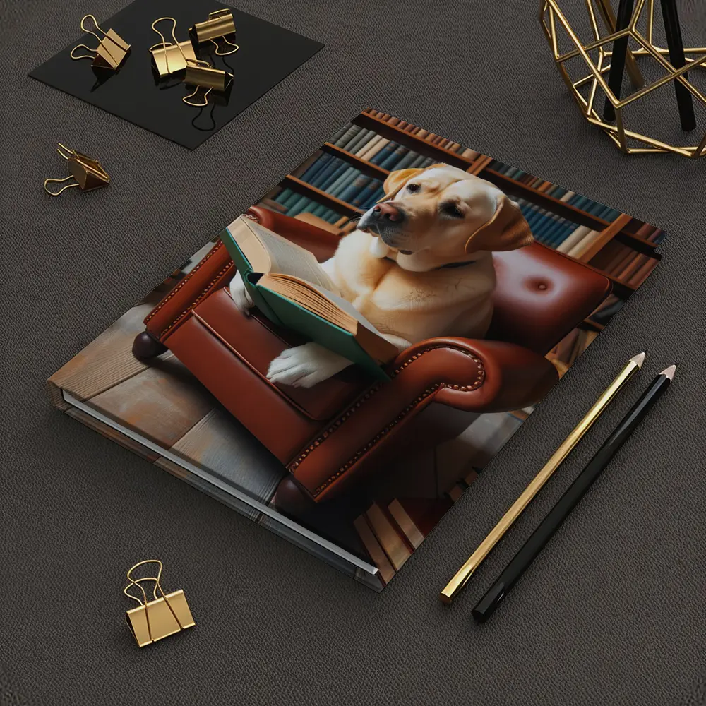 Labrador Retriever Reading Book Library Armchair – Notebooks