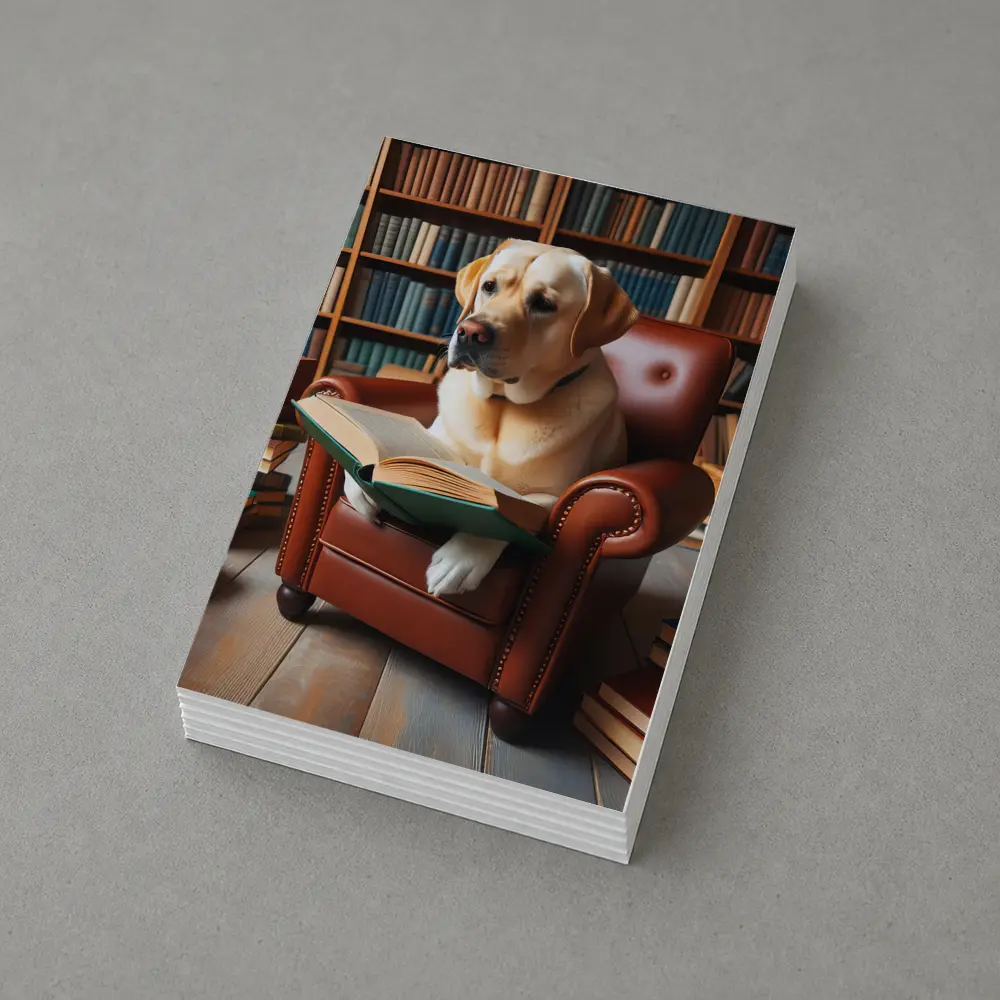Labrador Retriever Reading Book Library Armchair – Postcards