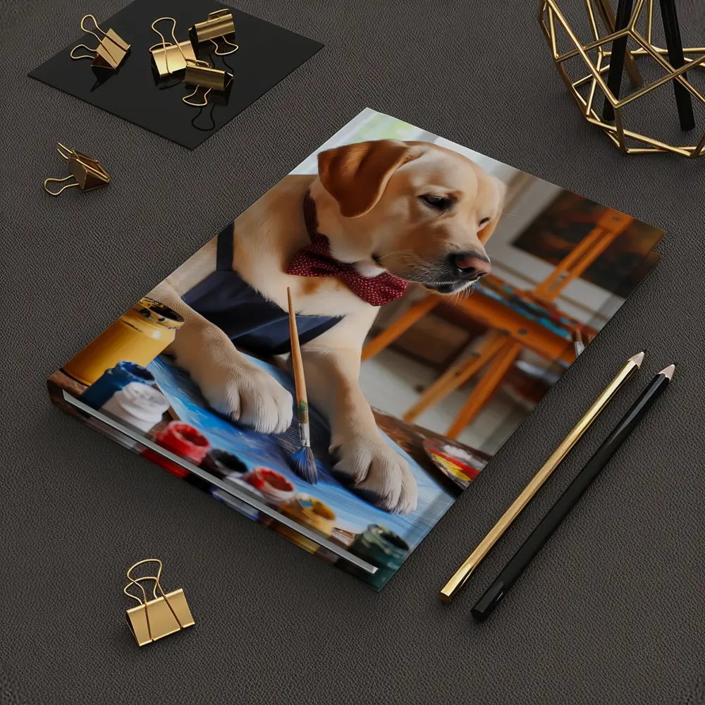 Labrador Retriever Artist Painting in Studio – Notebooks