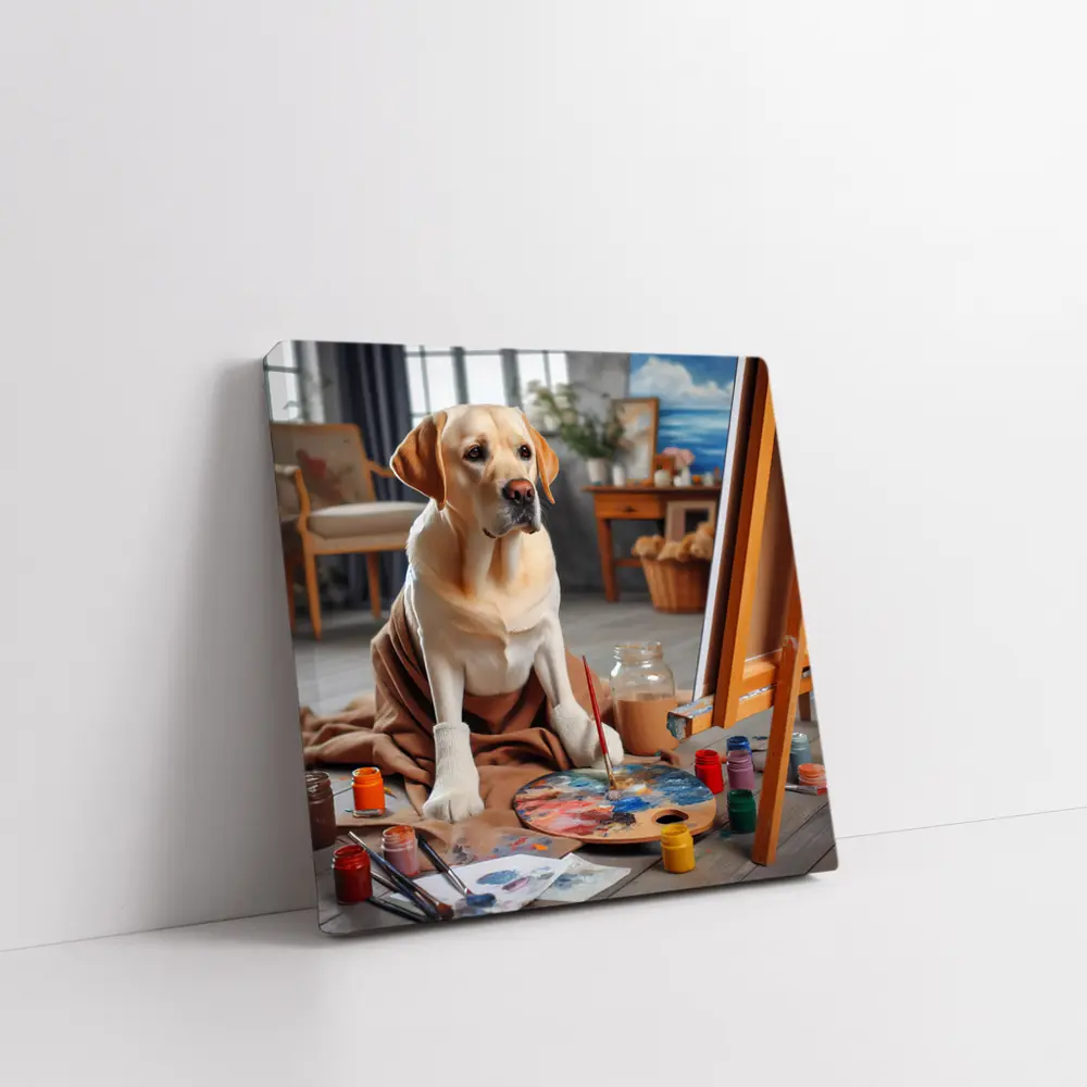 Labrador Retriever Artist Painting Studio Scene – Wall Art