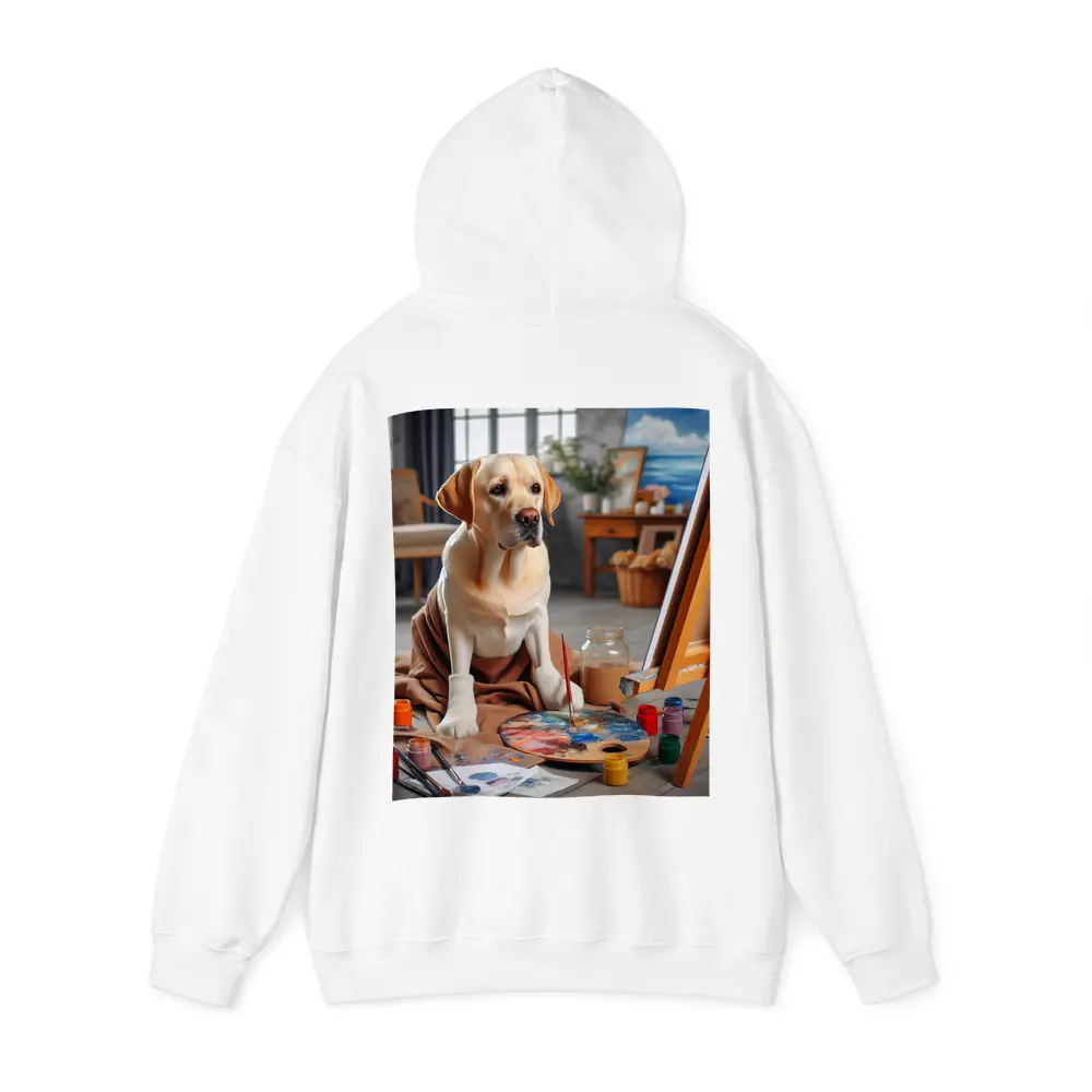 Labrador Retriever Artist Painting Studio Scene – Hoodies