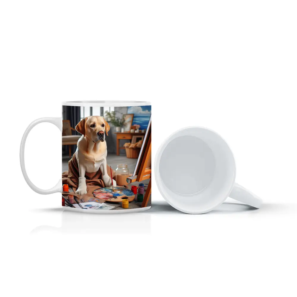Labrador Retriever Artist Painting Studio Scene – Mugs