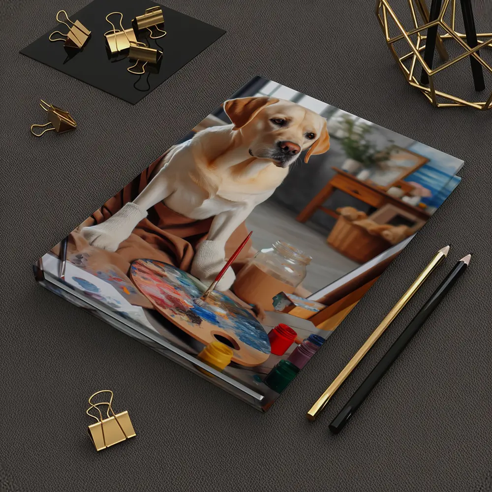 Labrador Retriever Artist Painting Studio Scene – Notebooks