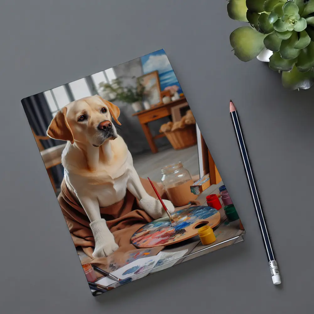 Labrador Retriever Artist Painting Studio Scene – Notebooks