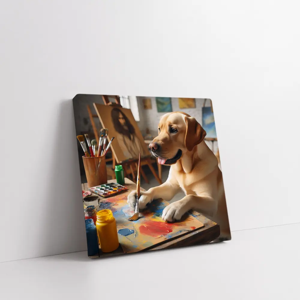 Labrador Retriever Painting in Art Studio – Wall Art