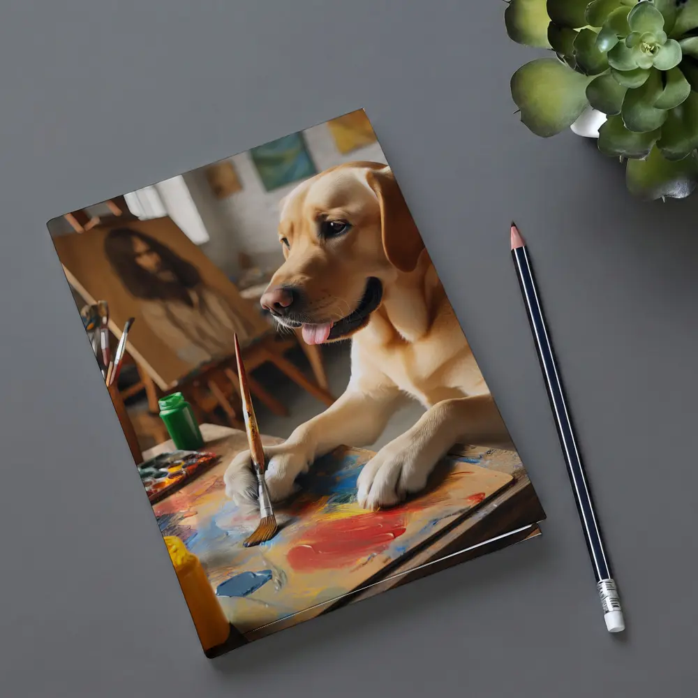Labrador Retriever Painting in Art Studio – Notebooks