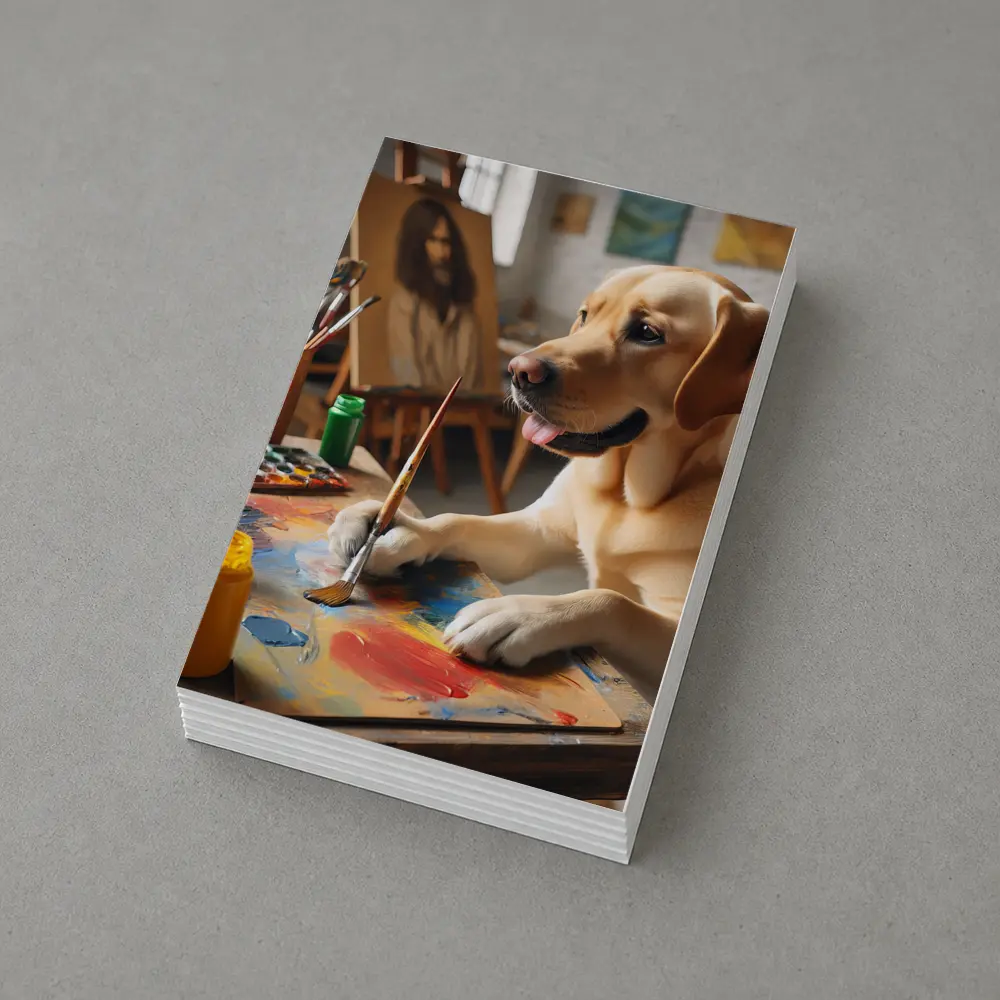 Labrador Retriever Painting in Art Studio – Postcards