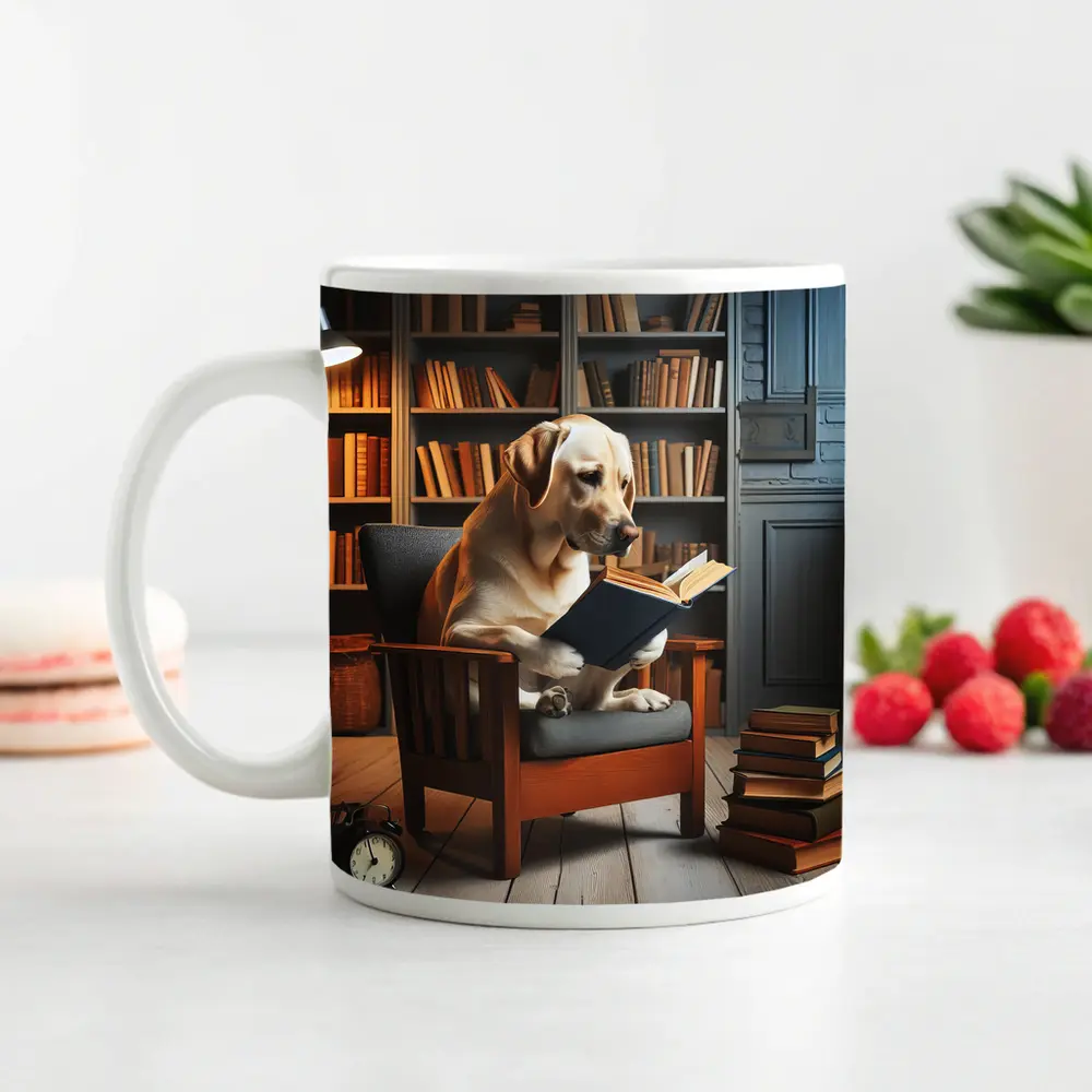 Labrador Retriever Reading Book Library Chair – Mugs