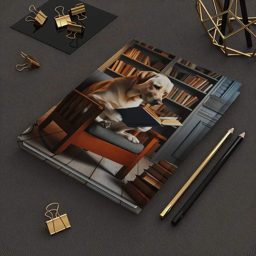 Labrador Retriever Reading Book Library Chair – Notebooks