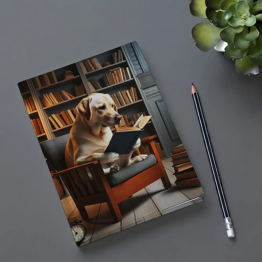 Labrador Retriever Reading Book Library Chair – Notebooks