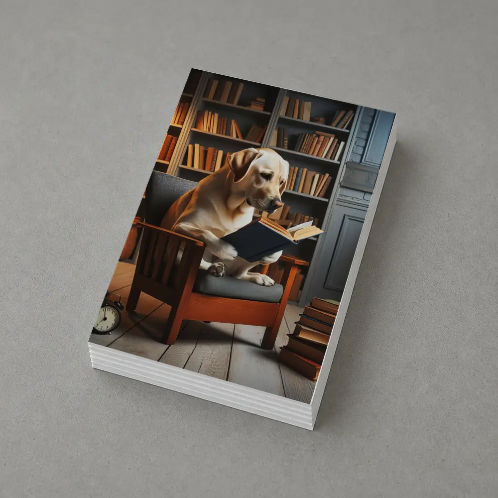 Labrador Retriever Reading Book Library Chair – Postcards
