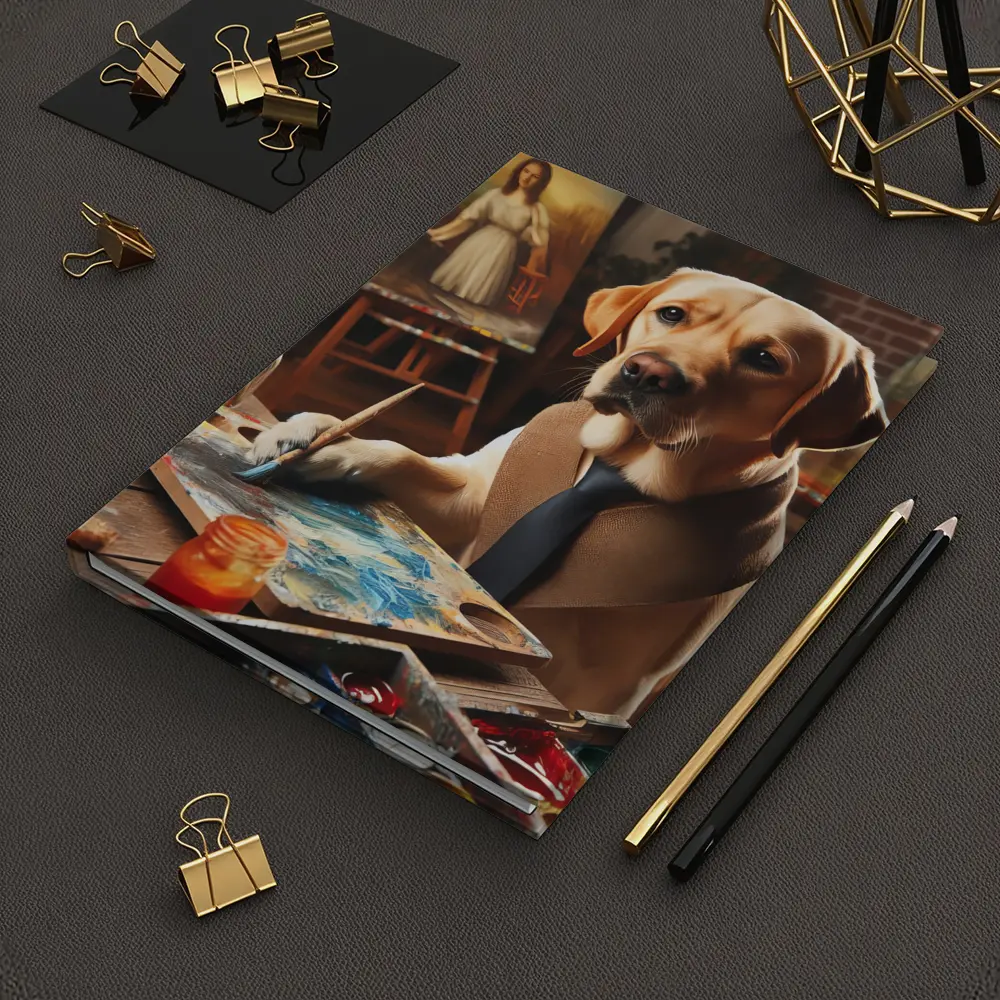 Labrador Retriever Artist Painting in Studio – Notebooks