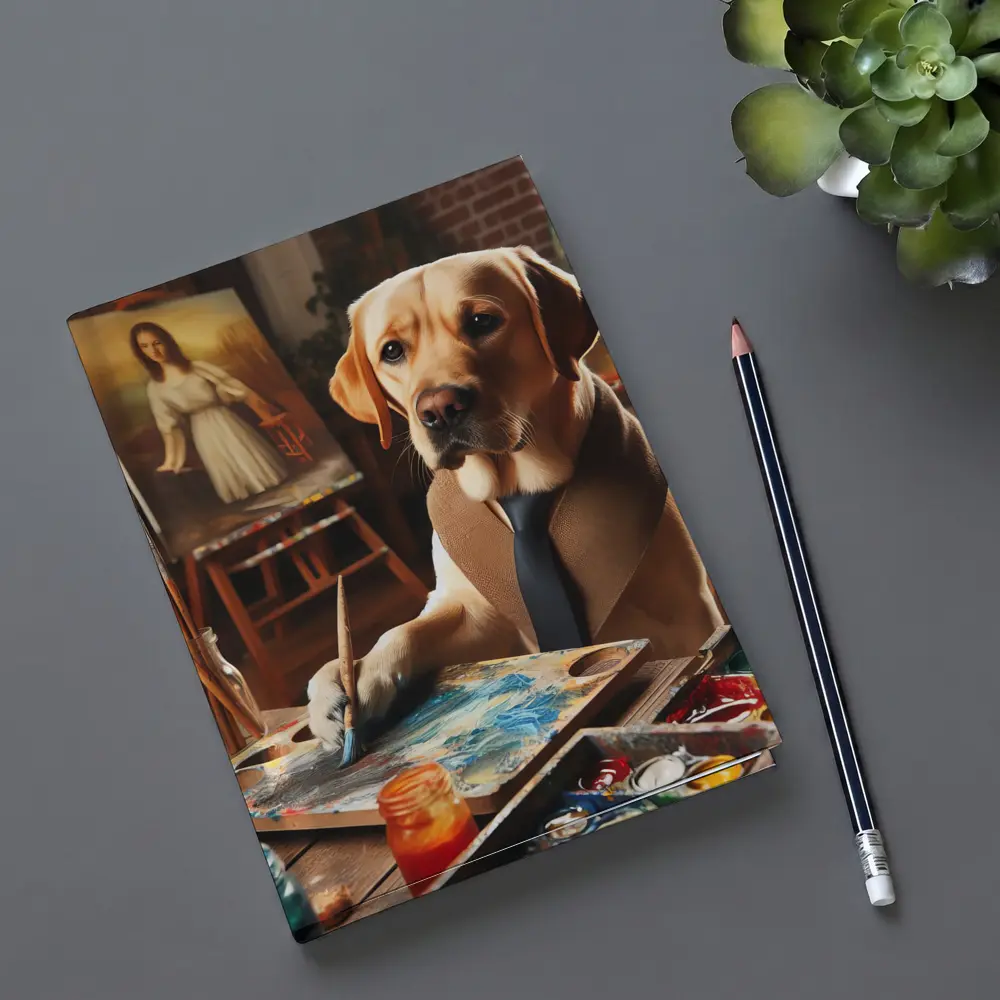 Labrador Retriever Artist Painting in Studio – Notebooks