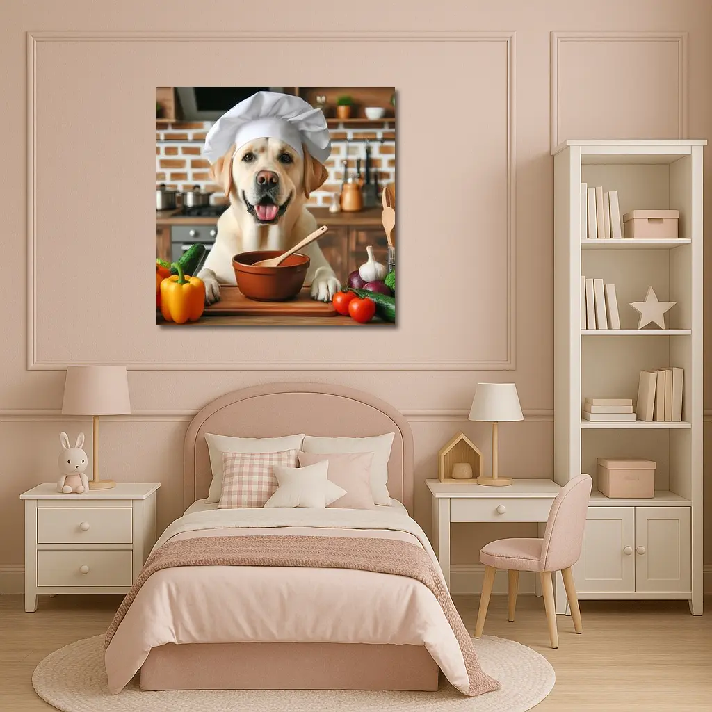 Labrador Retriever Chef Hat Kitchen Cooking – Wall Art