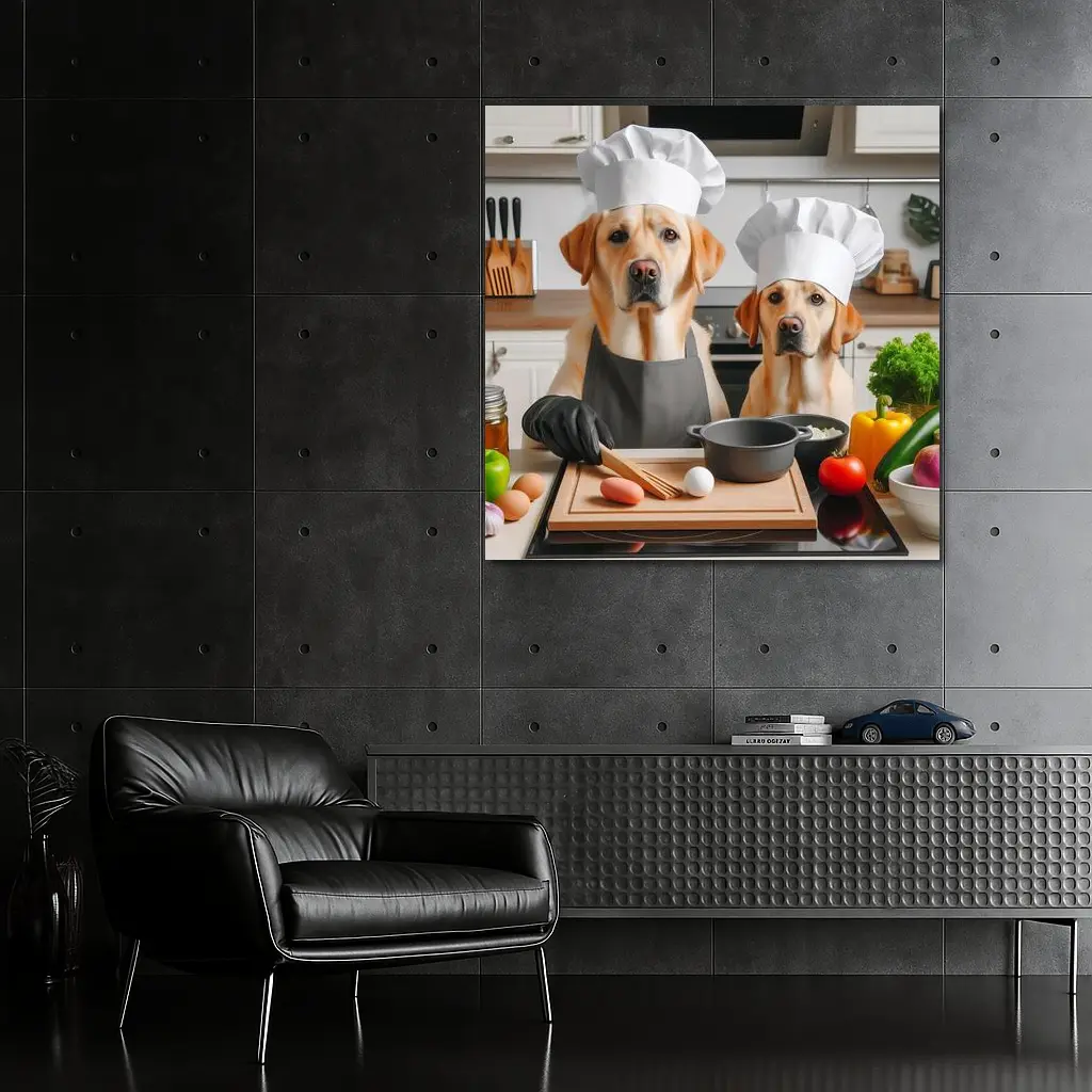 Labrador Retrievers Chef Hats Kitchen Cooking – Wall Art