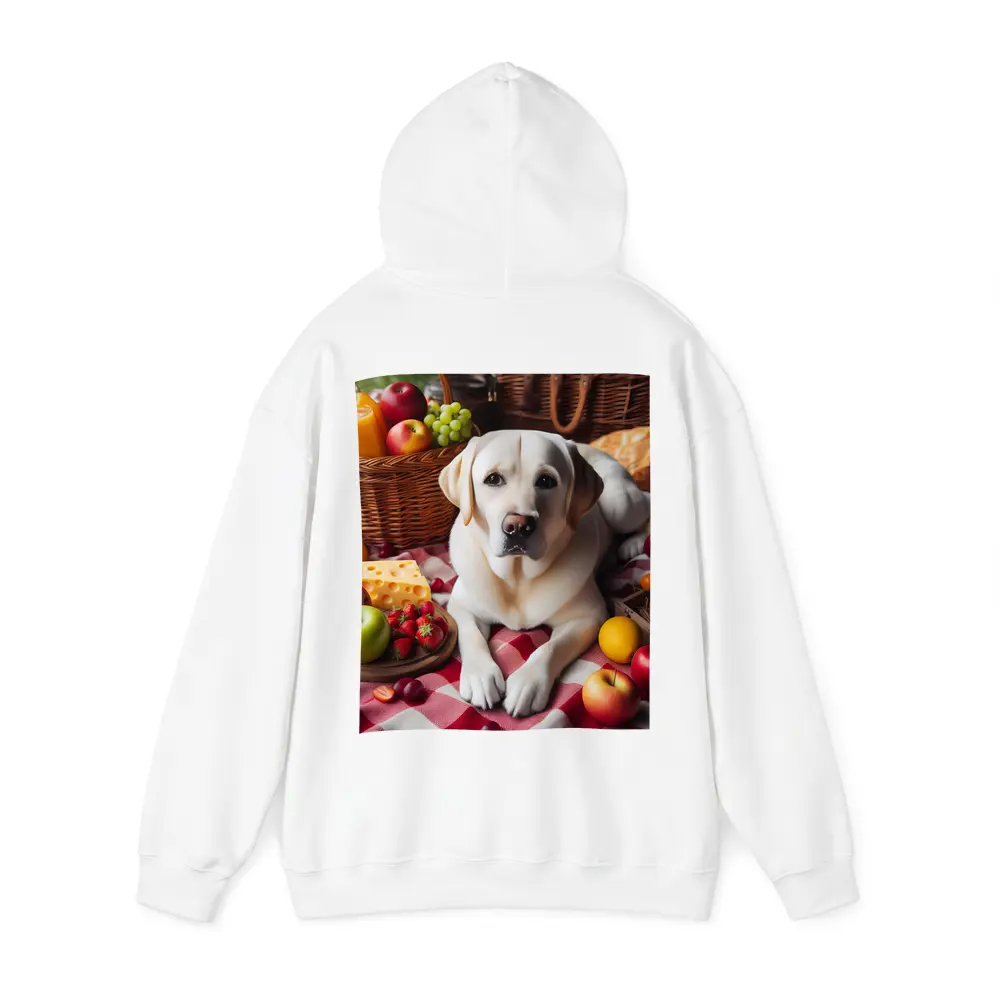 Yellow Labrador Retriever Picnic Fruits Spread – Hoodies