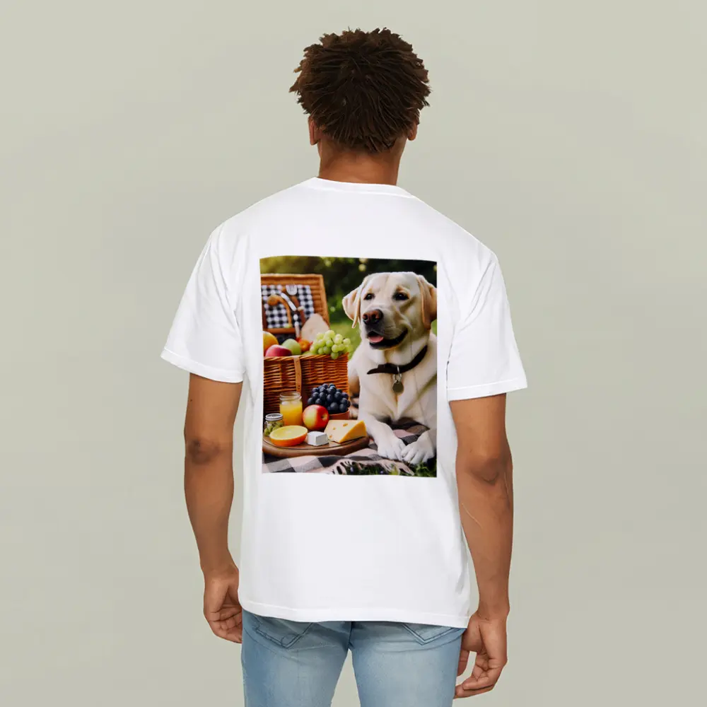 Yellow Labrador Retriever Relaxing at Picnic – T-Shirts