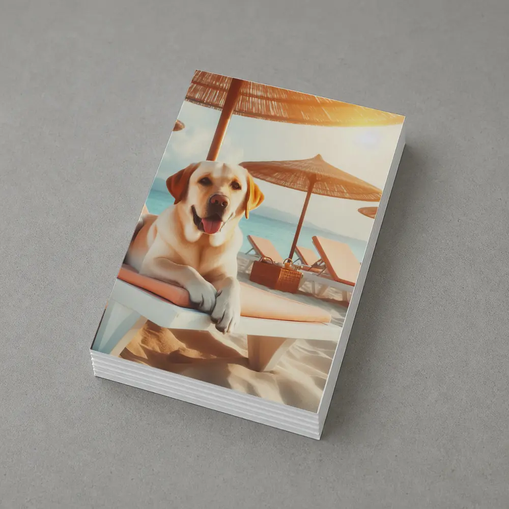 Labrador Retriever Relaxing on Beach Lounger – Postcards