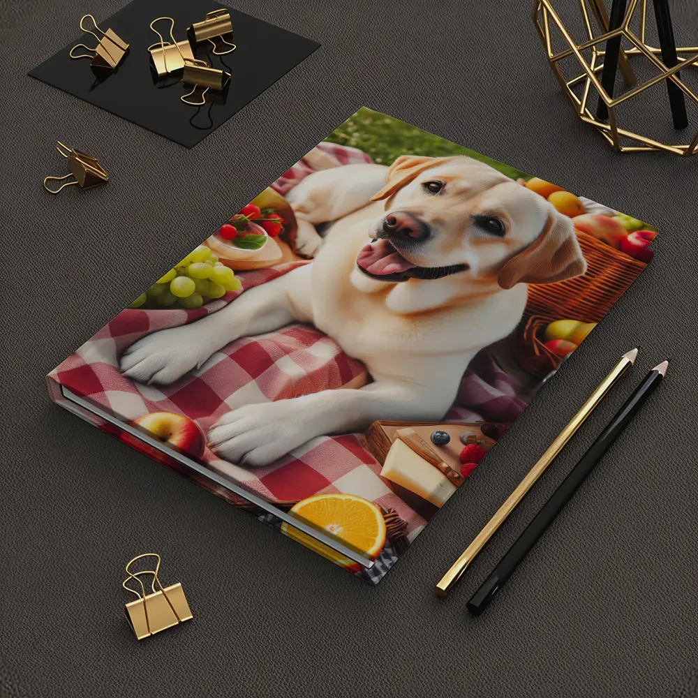 Yellow Labrador Retriever Picnic Blanket Outdoors – Notebooks