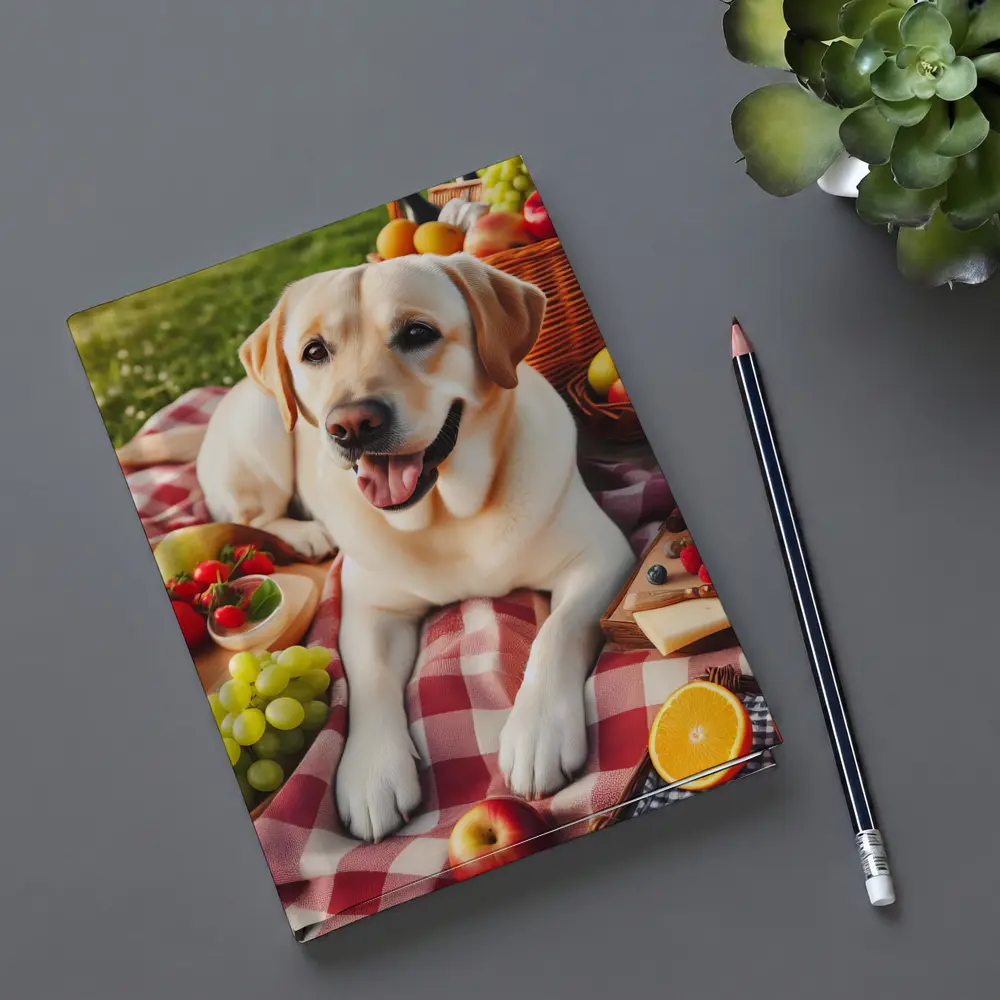 Yellow Labrador Retriever Picnic Blanket Outdoors – Notebooks