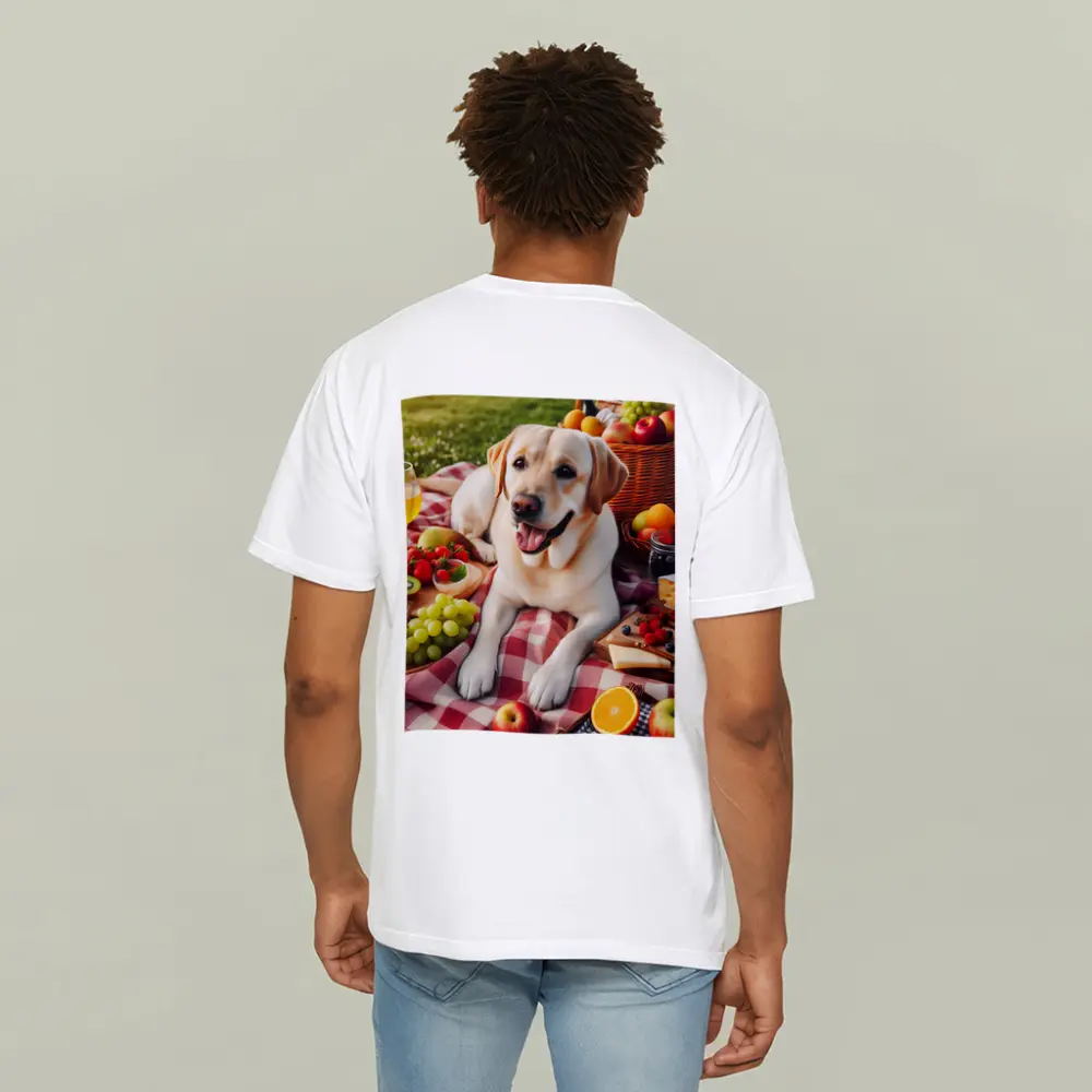 Yellow Labrador Retriever Picnic Blanket Outdoors – T-Shirts