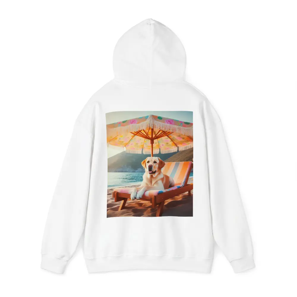 Labrador Retriever Relaxing on Beach Chair – Hoodies