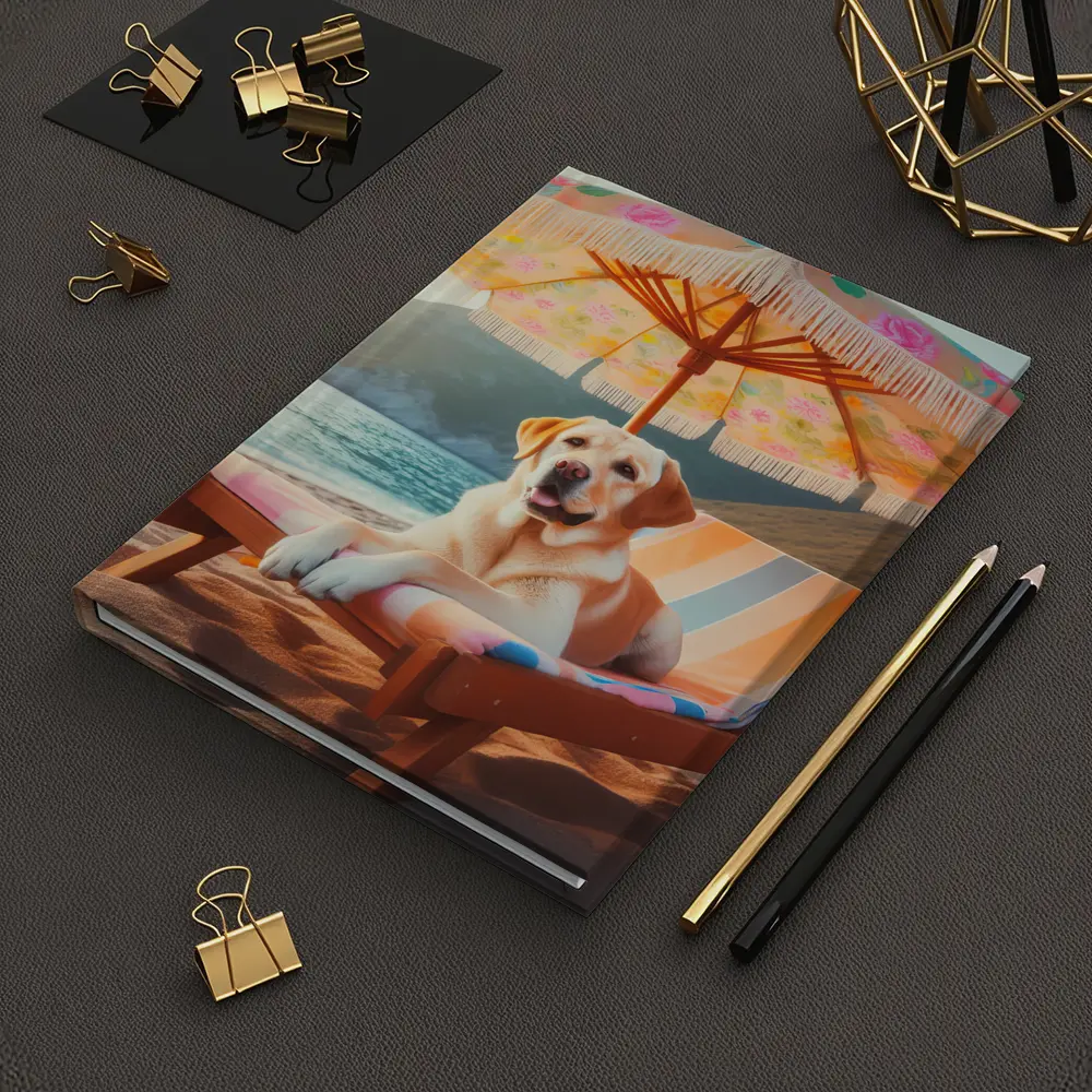 Labrador Retriever Relaxing on Beach Chair – Notebooks
