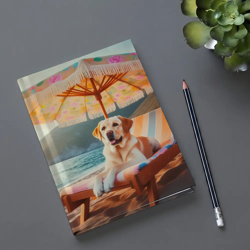 Labrador Retriever Relaxing on Beach Chair – Notebooks