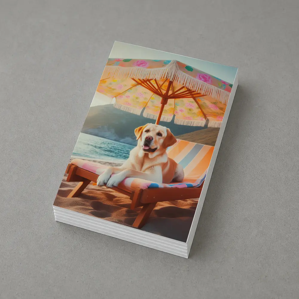 Labrador Retriever Relaxing on Beach Chair – Postcards