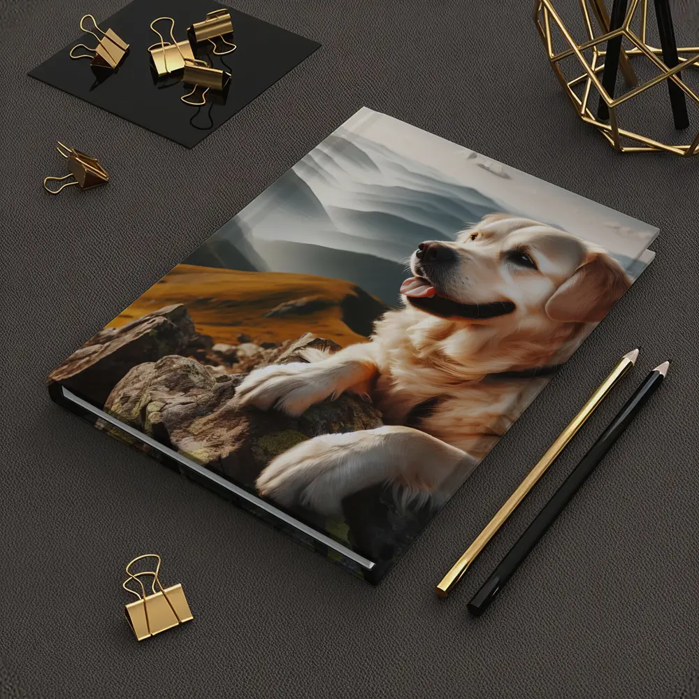 Golden Retriever Dog Mountain Summit View – Notebooks