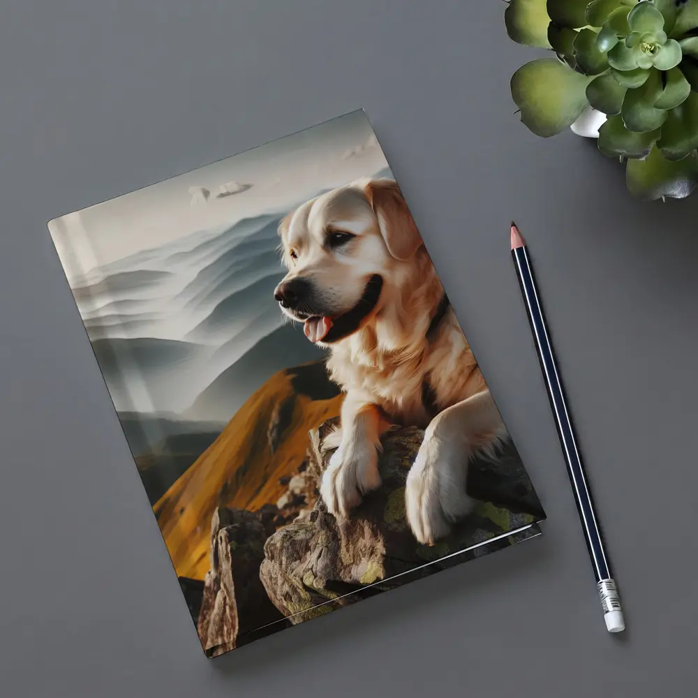 Golden Retriever Dog Mountain Summit View – Notebooks