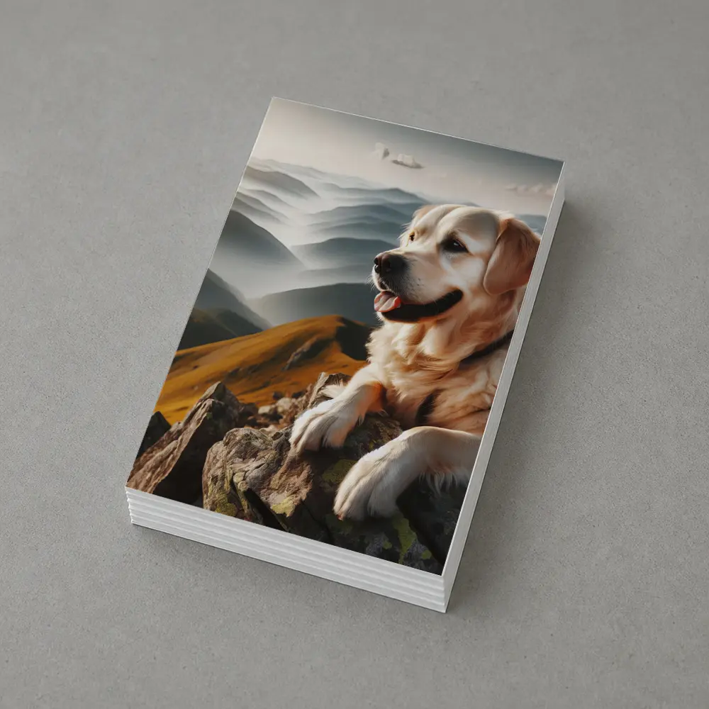 Golden Retriever Dog Mountain Summit View – Postcards