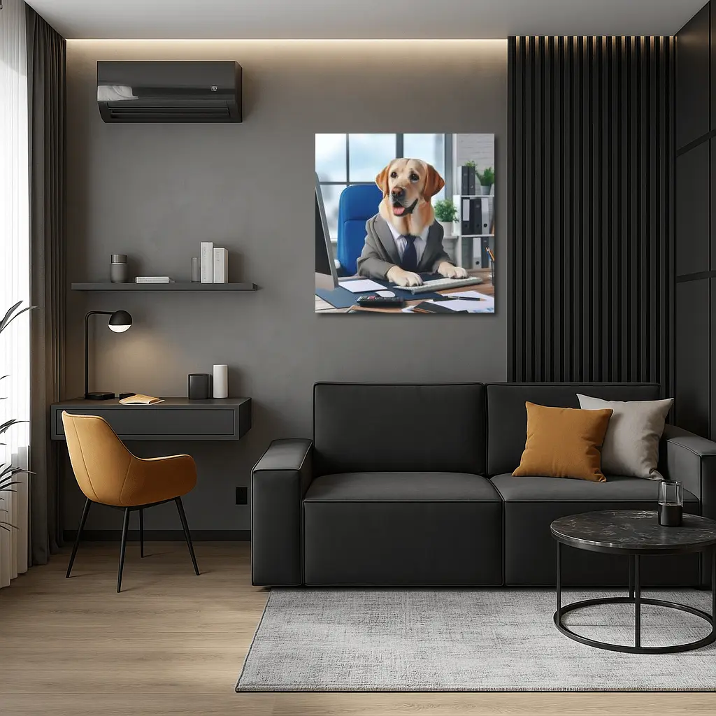 Labrador Retriever Boss Office Desk Suit – Wall Art