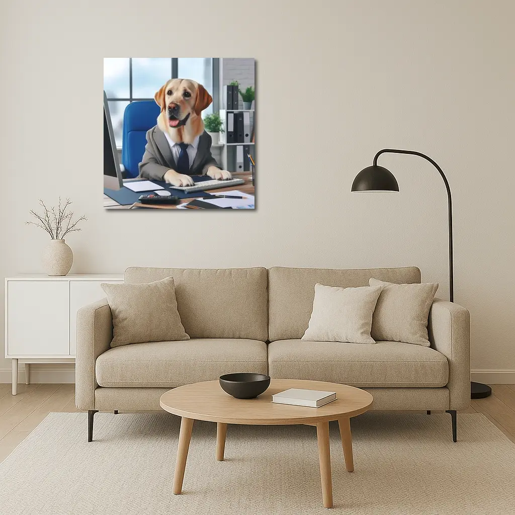 Labrador Retriever Boss Office Desk Suit – Wall Art