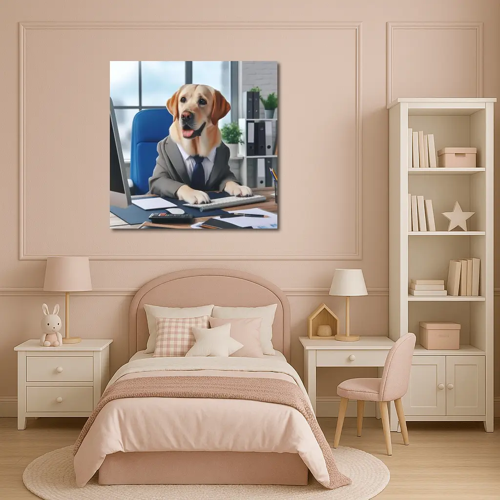 Labrador Retriever Boss Office Desk Suit – Wall Art
