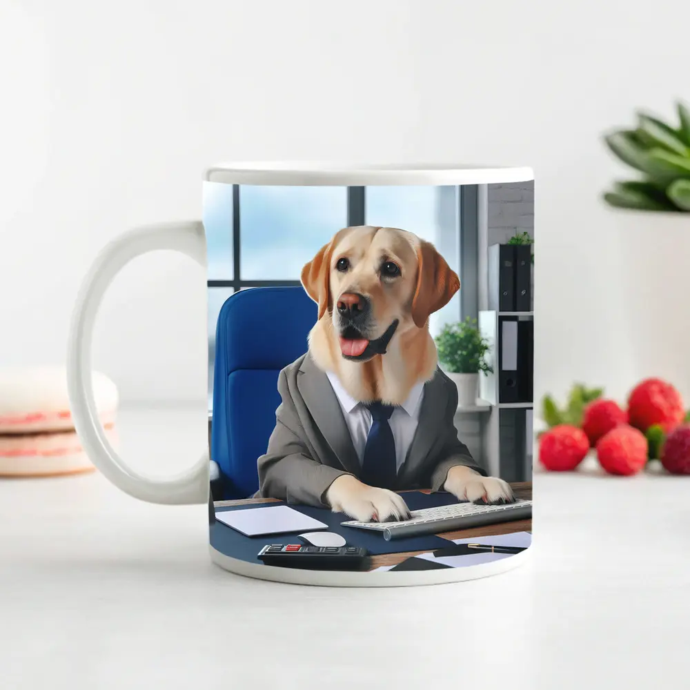 Labrador Retriever Boss Office Desk Suit – Mugs